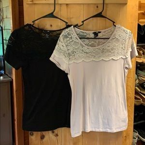 Lace top tee shirts